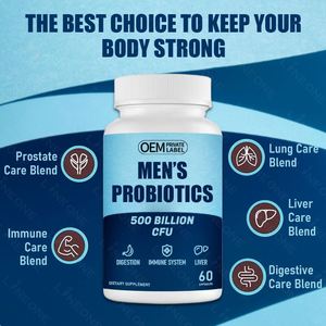 Probiotiques OEM pour Hommes 500 Milliards de UFC Santé Digestive Intestinale 60 Comprimés 2 Capsules Quotidiennes - Product Image 2