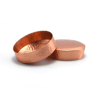 Portavelas de Metal de cobre puro, diseño martillado, Mini bote de cera, tarro de vela, forma redonda para decoración de mesa, decoración navideña para el hogar - Product Image 3