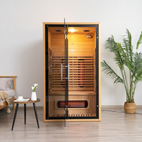 Nouvelle conception de sauna infrarouge intérieur à vapeur pour 2 personnes, sauna infrarouge en bois de cèdre, hammam