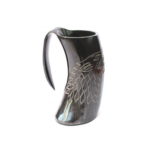 Mug et chope en corne de buffle personnalisables faits à la main, design moderne et luxueux, lavable au lave-vaisselle, corne naturelle avec détails sculptés - Product Image 1