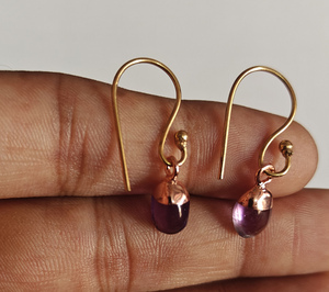 Impressionnant 925 argent Sterling plaqué or améthyste gemme boucle d'oreille 10X15mm stylo forme accessoire de mariage pour anniversaire fête des mères cadeau - Product Image 4