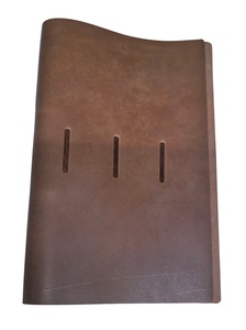 Couverture de menu A4 en cuir de vache véritable, personnalisable avec logo en relief, style Hunter, certifiée ISO, marron clair, 3 mm d'épaisseur, naturelle - Product Image 4