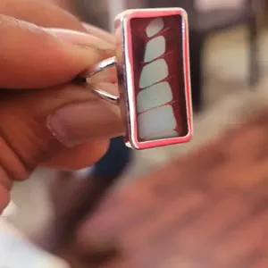 Forma única y textura alas de mariposa naturales piedra 925 anillo de plata esterlina joyería de plata al por mayor joyería de plata anillos Wow - Product Image 1