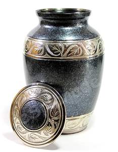 Urne funéraire artisanale en aluminium pour adulte, 200 pouces cubes, 10,5x7 pouces, légère, avec un magnifique design gravé - Product Image 2