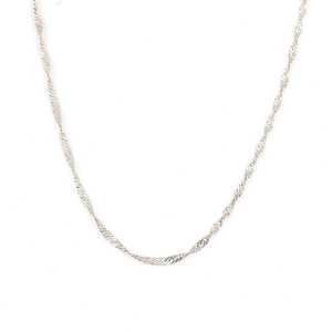 Collier chaîne Singapour en argent sterling 925 plaqué or 65 cm – Cadeau tendance - Product Image 1