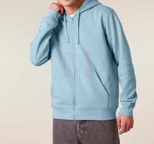Sudadera con capucha de algodón 100% de alta calidad para hombre, estilo Streetwear, diseño personalizable, cremallera, teñido liso, temporada de invierno, servicio OEM con capucha - Product Image 3