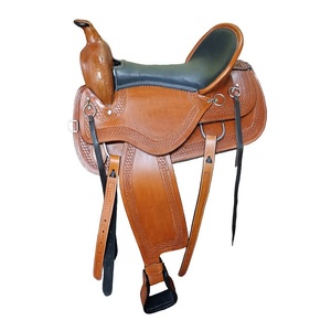 Confortable fait à la main en cuir véritable Western Pleasure Riding Horse Saddle Wholesale Cowboy Style for Riding Reining Roping - Product Image 2