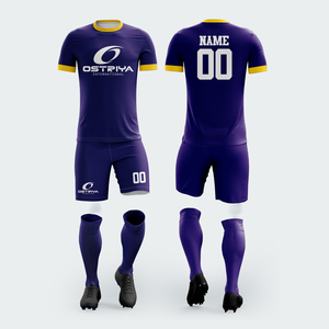 Uniforme de football personnalisé par sublimation, col polo, fabricant professionnel d'uniformes de football, ensemble avec chaussettes, maillot à manches longues - Product Image 4