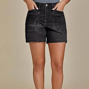 Short en jean respirant pour femmes du Pakistan Short en jean décontracté sans couture parfait pour les shorts d'été - Product Image 3