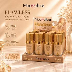 <b>Foundation</b> Liquid Mocoallure Makeup Natural Finish Long Wear 12 Shades Display Bottle - Product Image 1