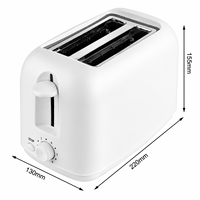 Grille-pain électrique automatique populaire à 2 fentes larges avec 6 niveaux de contrôle de la cuisson et fonction pop-up pour le petit-déjeuner à la maison