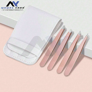 4 Uds. Depilación de cejas de acero inoxidable, extensión de pestañas moldeadora de cejas, maquillaje de belleza, pinzas de acero inoxidable rosa - Product Image 3