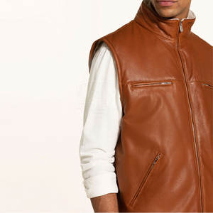Conception sur mesure Meilleures ventes Gilets en cuir en gros Gilet en cuir respirant personnalisé de bonne qualité - Product Image 6
