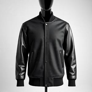 Chenille Broderie Manches En Cuir Personnalisées Bomber Collège Baseball Veste pour Hommes Casual Hommes Streetwear Varsity Veste - Product Image 6