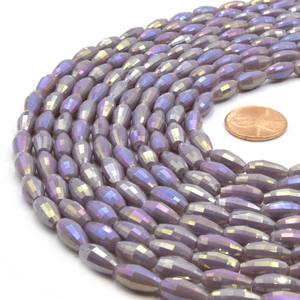 Faceted Rice Drop Design Lampwork <b>Crystal</b> & Elegant Glass <b>Beads</b> Loose for Jewelry Making - Product Image 4