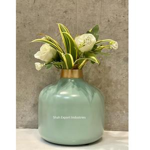 Ensemble de trois Vase à fleurs artificielles en métal couleur émail forme personnalisée pour la maison salon Vase décoratif de table - Product Image 3