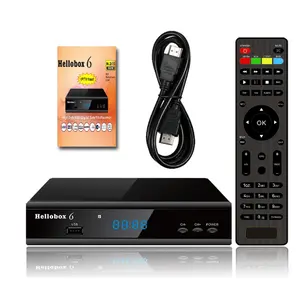 Werks großhandel Hello box 6 Satelliten empfänger Unterstützung H. 265 Hevc T2mi USB WiFi Auto Power Vu Biss Hello box6 Set Top Box