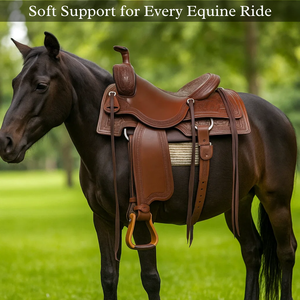 Sillín occidental de vaquero hecho a mano con diseño sin árboles de cuero genuino natural para montar a caballo - Product Image 2