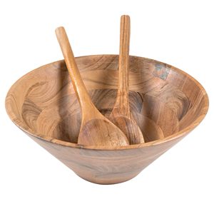 Vente chaude Écologique Décoré En Gros Alimentaire Servant Bol À Soupe À Salade De Fruits En Bois D'acacia Bol En Bois Fait À La Main Rustique. - Product Image 1