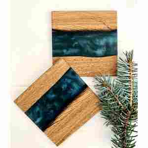 Alta demanda con precio razonable Juego de posavasos hecho a mano Resina de madera de nogal Fabricación india con calidad de exportación - Product Image 2