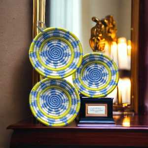 Cesta de pared de hierba Sabai ecológica hecha a mano, precio barato a granel, diseño abstracto, estilo Art Deco, cesta decorativa para sala de estar - Product Image 6