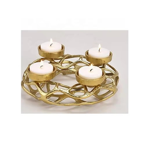 Gold Color Attractive Look Handcrafted Standard Size Candle <b>Stand</b> for Festival Finest Quality Metal <b>Tea</b> Light Candle Holder - Product Image 5