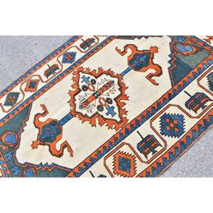 Alfombra Kilim Beige Naranja 4,4x7 pies Alfombras turcas - Product Image 5