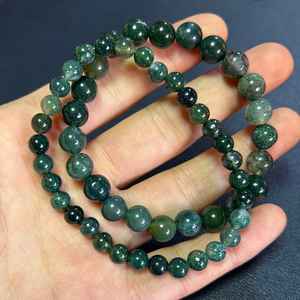 Pulsera de Ágata Musgosa, Pulsera de Piedras Naturales, Regalo Empresarial para el Día de la Madre y Año Nuevo - Product Image 5