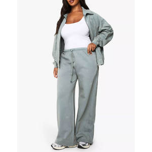 Pantalons de survêtement évasés pour femmes en gros, pantalons décontractés à jambes larges et amples, style streetwear coupe-vent - Product Image 6