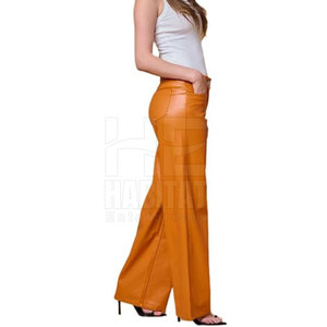 กางเกงหนังแฟชั่นผู้หญิงเอวสูงหนังนิ่มยืดได้สำหรับผู้หญิงกางเกงหนังลำลอง - Product Image 6