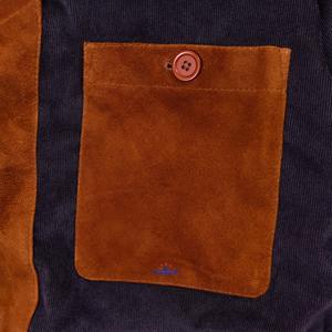 แจ็คเก็ตบอมเบอร์ผู้ชายหนังกลับเคลือบสีแทน สไตล์ตะวันตก กระเป๋าปักลาย คลาสสิก ขายส่ง - Product Image 3