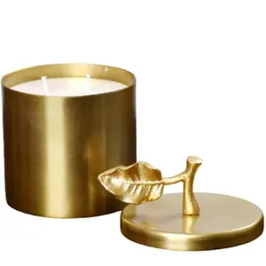 Most Selling Metal Golden Lid Honey <b>Storage</b> Jar for Kitchenware Household Candy Container Spices Canister <b>Glass</b> Lid <b>Food</b> Usage - Product Image 1