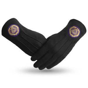 Past Grand Master Blue Lodge Guantes Algodón puro con parche púrpura 2025 Masonic Regalia Freemasons Guantes OEM con servicio - Product Image 5