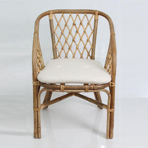 Chaise de jardin en teck massif rétro antique, écologique, durable, avec coussin, pour l'extérieur, patio, parc, villa, hôtel - Product Image 3