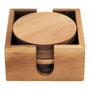 Sous-verres en bois naturel de qualité supérieure, durables, de 4 pouces, pour intérieurs chaleureux, protégeant les meubles des traces de tasses - Product Image 4