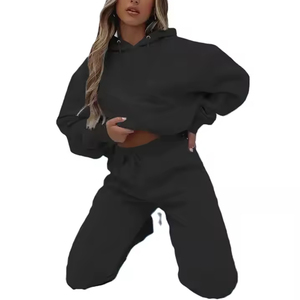 Chándales de lana de algodón 100% de alta calidad para mujer, chándales cómodos de Color para el sudor, ropa informal para mujer - Product Image 5