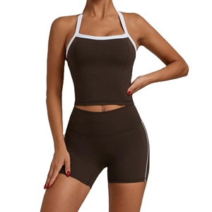 Conjunto de Yoga de Dos Piezas con Cintura Elástica y Estiramiento en Cuatro Direcciones, OEM/ODM, Venta al Por Mayor, Logotipo Personalizado, Ropa Deportiva para Mujer - Product Image 4