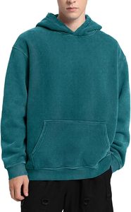 เสื้อฮู้ดดี้ผู้ชายทรงโอเวอร์ไซส์ ผ้าฟลีซคอตตอน 100% พรีเมียม ล้างสีแบบแอซิด  สวมใส่สบาย ระบายอากาศได้ดี เหมาะสำหรับฤดูใบไม้ร่วงและฤดูหนาว - Product Image 2