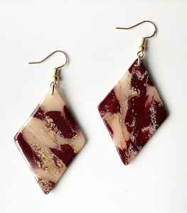 Boucles d'oreilles en bois époxy vadrouille et résine de haute qualité à la mode ensemble de bijoux faits à la main pour filles et femmes - Product Image 4