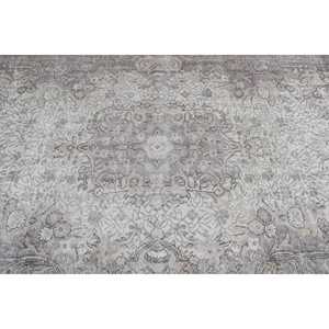 Tapis turc vintage, grand tapis de 5,2 x 9,1 pieds, tapis oriental gris et blanc - Product Image 5
