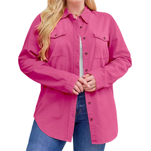 เสื้อเชิ้ตยีนส์สำหรับผู้หญิง ดีไซน์ลายพิมพ์ไม่ซ้ำใคร คุณภาพสูง ระบายอากาศได้ดี มีกระเป๋าหน้าอก แขนยาว เสื้อเชิ้ตยีนส์สำหรับผู้หญิง - Product Image 5