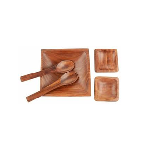 Service de table en bois, assiettes en bois d'acacia, ustensiles de cuisine et restaurants et produit Offre Spéciale - Product Image 5