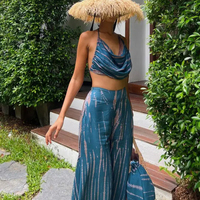 Pantalones Anchos de Verano Estilo Boho, Hechos a Mano, para Yoga, Danza del Vientre, Estilo Gitano, con Cintura Alta Elástica y Tinte Tie-Dye