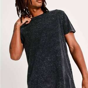 T-shirts vierges en jersey grande taille délavés à l'acide de haute qualité pour hommes, coupe classique, col rond, vente en gros, personnalisables - Product Image 3