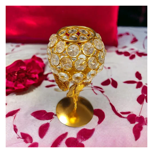 Brass New Design <b>Crystal</b> <b>Candle</b> Holder with Gold Nickle Finished <b>Crystal</b> CandleStick in Aluminium With Best Quality - Product Image 3