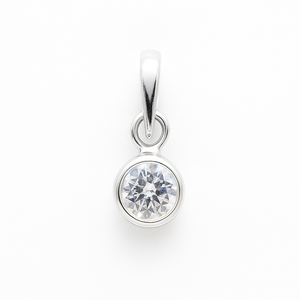 Pendentif minimaliste en argent sterling 925 pour tous les jours, mariage, charme fin, serti de zircon cubique, plaqué rhodium, 14x5 mm, Rhaya - Product Image 3