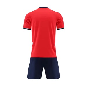 Uniforme de fútbol de manga corta con cuello en V de poliéster 100% de alta calidad, uniforme de fútbol Deportivo transpirable liso personalizado para hombre - Product Image 3