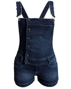 Peto corto vaquero de alta calidad para mujer, lavado ligero, desgastado, estilo Vintage sin esfuerzo, babero, botón general impreso a la moda - Product Image 4