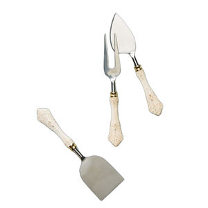 New Arrival Manufacturer & Exporter From India Royal Design Green <b>Bone</b> <b>Handle</b> Gold Cheese <b>Knife</b> Set for Home Kitchen Accessory - Product Image 3