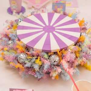 แท่นวางเค้กไม้เรซิ่นรูปดอกไม้สีดำใช้ซ้ำได้ชีสของหวานผลไม้สำหรับเครื่องครัว - Product Image 3